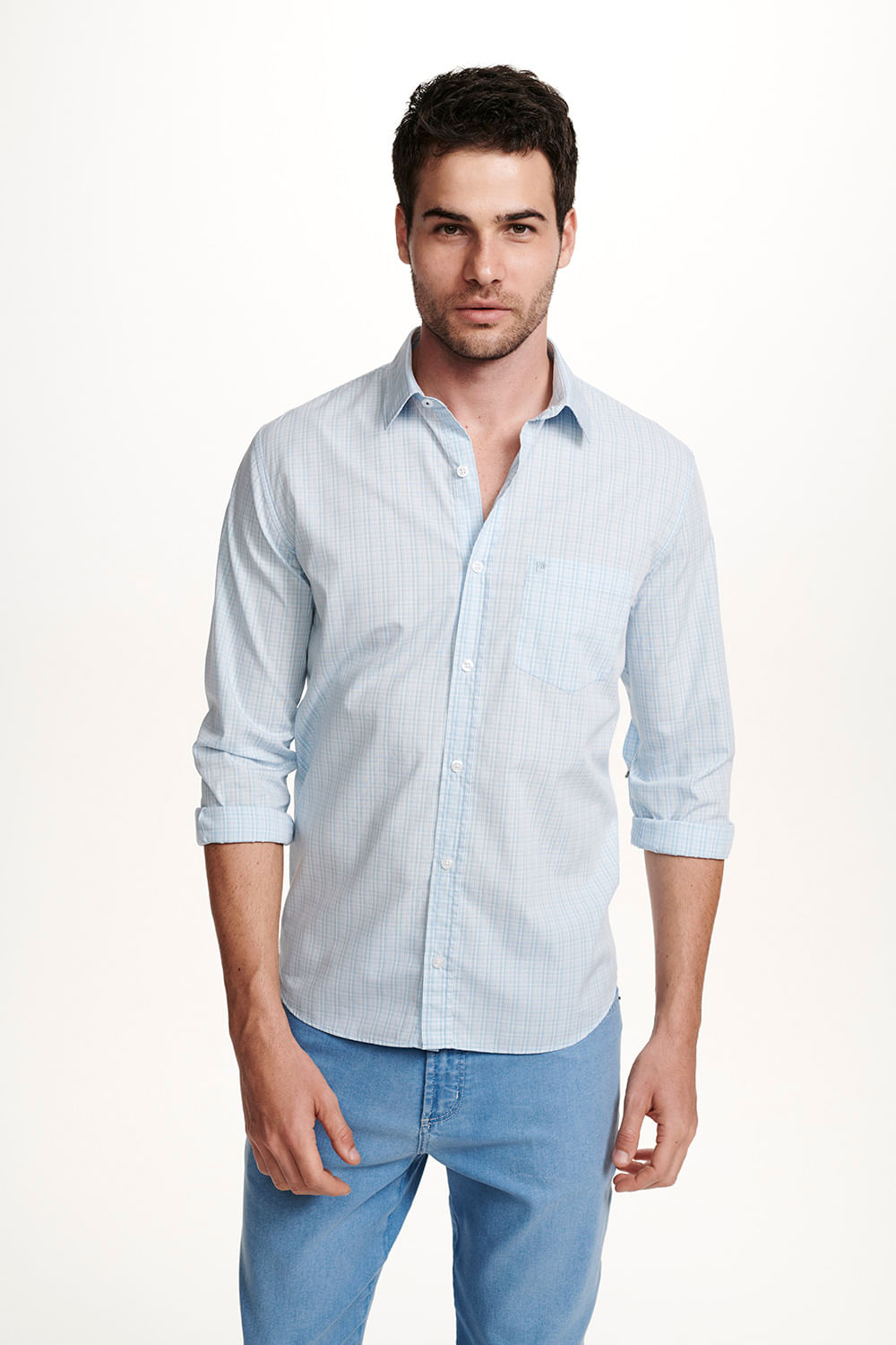 Camisa Casual Manga Longa Xadrez